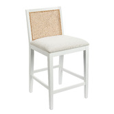 Temple &amp; Webster 64cm Dennett Rattan and Solid Beech Wood Bar Stool