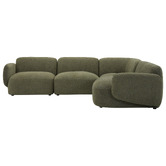 Temple &amp; Webster 4 Seater Forest Green Moab Sofa Set with Right Chaise