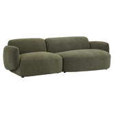 Temple &amp; Webster 3 Seater Forest Green Moab Right Chaise Sofa Set