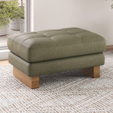 Temple &amp; Webster Hunter Leather Ottoman