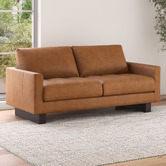 Temple &amp; Webster Hunter 3 Seater Leather Sofa