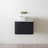 Temple &amp; Webster Airlie 600mm Wall Hung Single Vanity with Quartz Stone Countertop