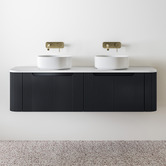 Temple &amp; Webster Airlie 1500mm Wall Hung Double Vanity with Quartz Stone Countertop