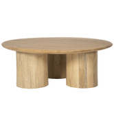 Temple &amp; Webster Clover Mango Wood Pillar Leg Coffee Table