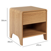 Temple &amp; Webster Natural Raphael 1 Drawer Bedside Table