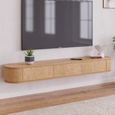 Temple &amp; Webster Premium 200cm Cannes Curved Wall-Mounted TV Unit