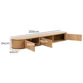 Temple &amp; Webster Premium 200cm Cannes Curved Wall-Mounted TV Unit