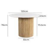 Temple & Webster Anika Mango Wood & Marble Dining Table