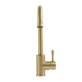 Temple &amp; Webster Stanwell Brushed Gold PVD Gooseneck Kitchen Sink Mixer