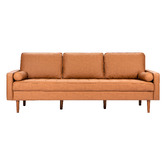 Temple &amp; Webster Tan Stockholm Faux Leather Sofa