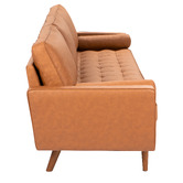 Temple &amp; Webster Tan Stockholm Faux Leather Sofa