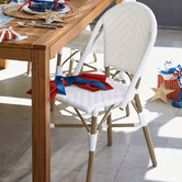 Temple &amp; Webster White Paris PE Rattan Outdoor Cafe Dining Chairs