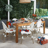 Temple &amp; Webster White Paris PE Rattan Outdoor Cafe Dining Chairs