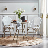 Temple &amp; Webster White Paris PE Rattan Outdoor Cafe Dining Chairs