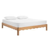 Temple &amp; Webster Evelyn Wavy Pine Wood Bed Base