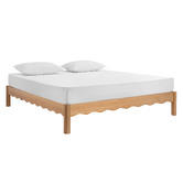 Temple &amp; Webster Evelyn Wavy Pine Wood Bed Base