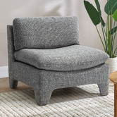 Temple &amp; Webster Charcoal Claude Upholstered Accent Chair