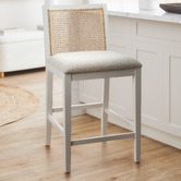 Temple &amp; Webster 64cm Dennett Rattan and Solid Beech Wood Bar Stool