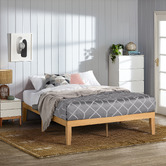 Temple &amp; Webster Natural Belvedere Wooden Bed Base