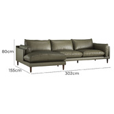 Temple &amp; Webster Terry 3 Seater Genuine Leather Sofa with Chaise