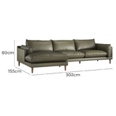 Temple &amp; Webster Terry 3 Seater Genuine Leather Sofa with Chaise