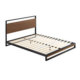 Temple &amp; Webster Houston Timber &amp; Metal Platform Bed