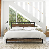 Temple &amp; Webster Houston Timber &amp; Metal Platform Bed