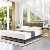 Temple &amp; Webster Houston Timber &amp; Metal Platform Bed