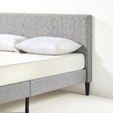 Temple &amp; Webster Light Grey Laybell Fabric Bed with Headboard