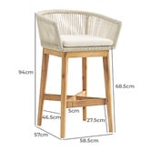 Temple &amp; Webster 68.5cm Laguna Rope Outdoor Barstool