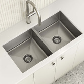 Temple &amp; Webster Swanson Double Bowl Stainless Steel Kitchen Sink