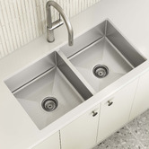 Temple &amp; Webster Swanson Double Bowl Stainless Steel Kitchen Sink