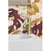 Temple &amp; Webster Clovelly Brushed Gold Curved Basin Mixer