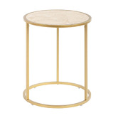 Temple &amp; Webster Zoey Travertine-Look Side Table