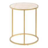 Temple &amp; Webster Zoey Travertine-Look Side Table