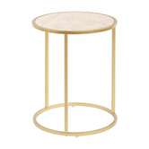 Temple &amp; Webster Zoey Travertine-Look Side Table