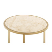 Temple &amp; Webster Zoey Travertine-Look Side Table