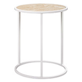 Temple &amp; Webster Zoey Travertine-Look Side Table
