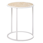 Temple &amp; Webster Zoey Travertine-Look Side Table