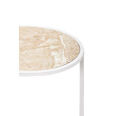 Temple &amp; Webster Zoey Travertine-Look Side Table