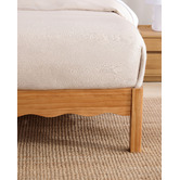 Temple &amp; Webster Evelyn Wavy Pine Wood Bed Base