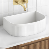 Temple &amp; Webster Kiora 410mm Gloss White Arch Ceramic Above Counter Basin