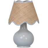 Temple &amp; Webster 35cm Pippa Ceramic &amp; Rattan Table Lamp