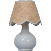 Temple &amp; Webster 35cm Pippa Ceramic &amp; Rattan Table Lamp