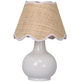 Temple &amp; Webster 35cm Pippa Ceramic &amp; Rattan Table Lamp