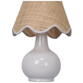 Temple &amp; Webster 35cm Pippa Ceramic &amp; Rattan Table Lamp