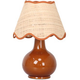 Temple &amp; Webster 35cm Pippa Ceramic &amp; Rattan Table Lamp