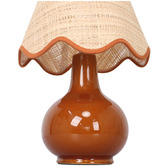 Temple &amp; Webster 35cm Pippa Ceramic &amp; Rattan Table Lamp