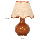 Temple &amp; Webster 35cm Pippa Ceramic &amp; Rattan Table Lamp