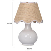 Temple &amp; Webster 35cm Pippa Ceramic &amp; Rattan Table Lamp